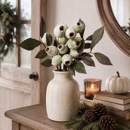 Vintage Faux Seed Pod Bundle – 3 Decorative Stems, 15 Pods