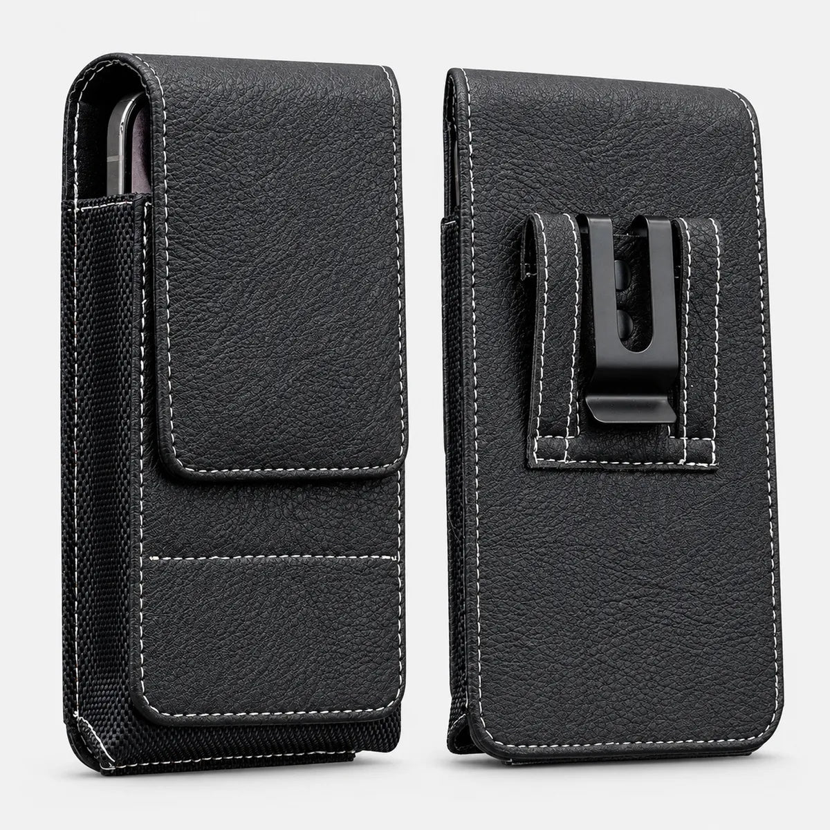 ⚡Big Discount | Waist Belt Cell Phone Pouch 📱 Multi-Pocket Leather Holster with Card Holder