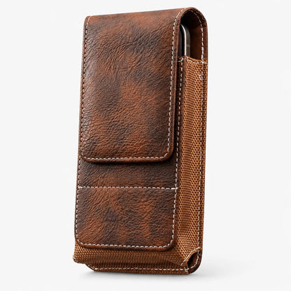 ⚡Big Discount | Waist Belt Cell Phone Pouch 📱 Multi-Pocket Leather Holster with Card Holder