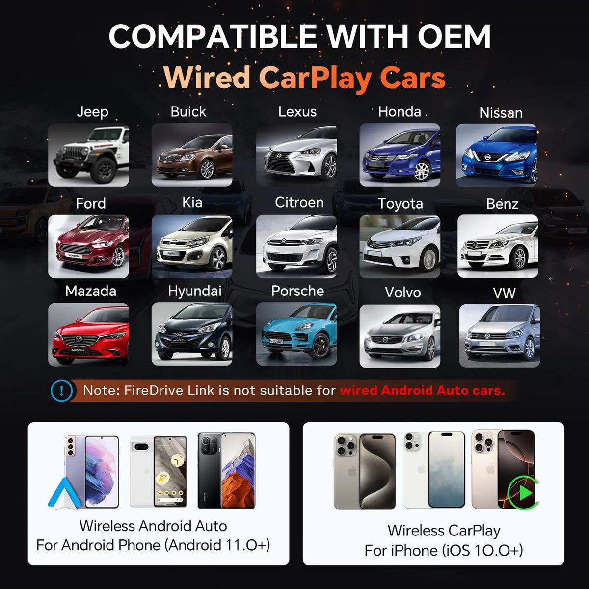CarlinKit FireDrive Link Pro with Wireless Carplay & Android Auto For Fire TV Stick
