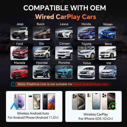 CarlinKit FireDrive Link Pro with Wireless Carplay & Android Auto For Fire TV Stick