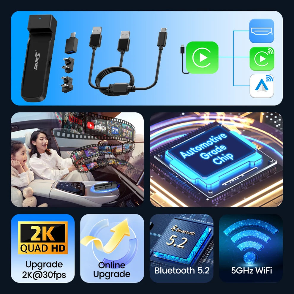 CarlinKit FireDrive Link Pro with Wireless Carplay & Android Auto For Fire TV Stick