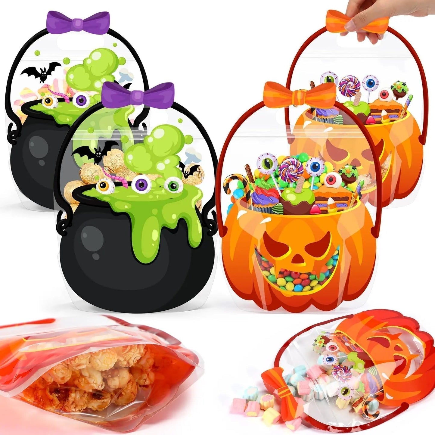 🎃Halloween Goodie Bags Plastic Candy Gift Bags with Handle