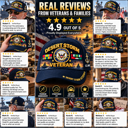 🏆Last Day Promo: 49% OFF! 🏜️Desert Storm Veteran Tribute Cap （1991–2026 -35TH ANNIVERSARY）