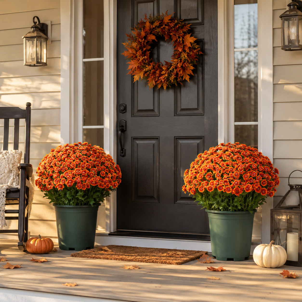 🌼🍂 Full-Bloom Artificial Mum Flower Bushes