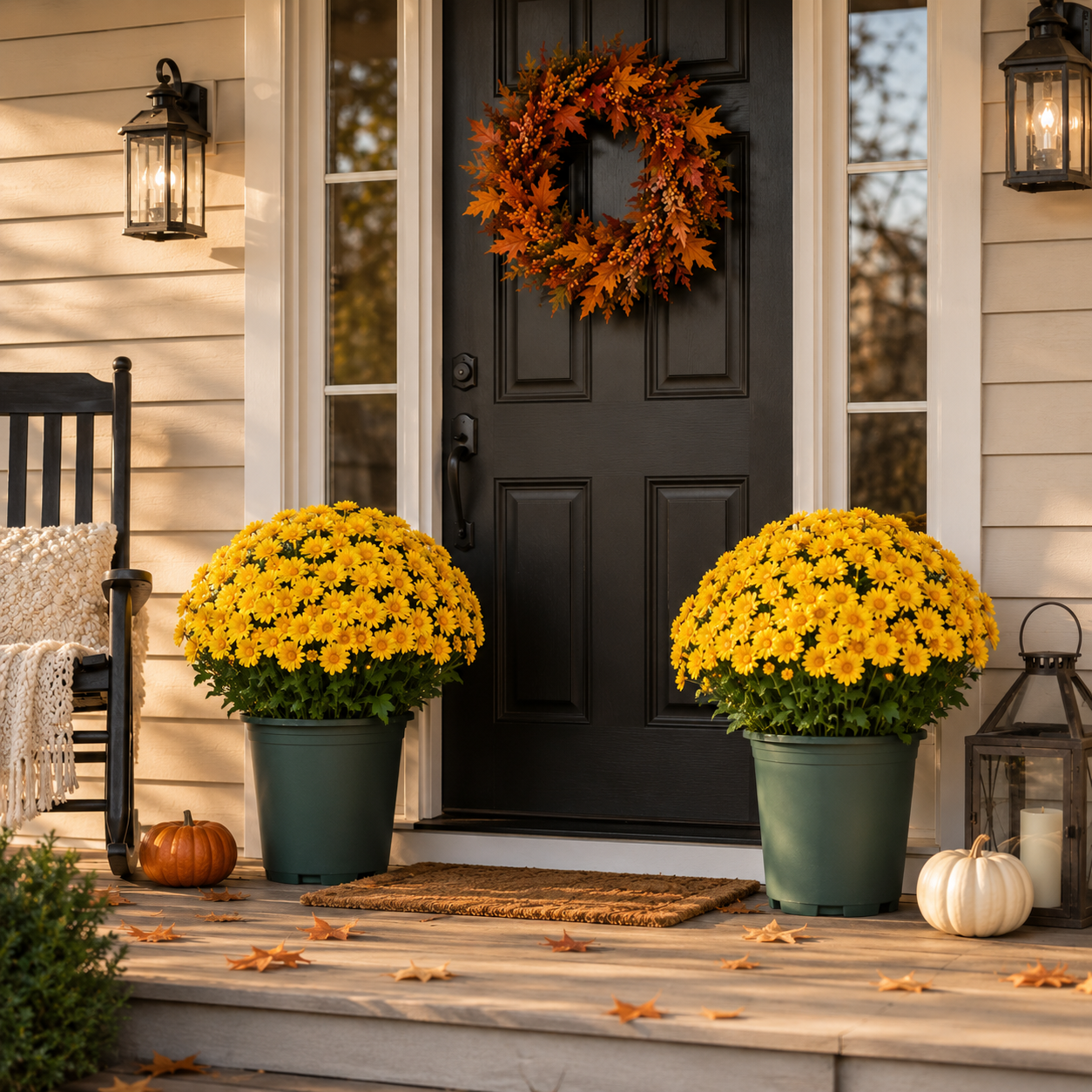 🌼🍂 Full-Bloom Artificial Mum Flower Bushes