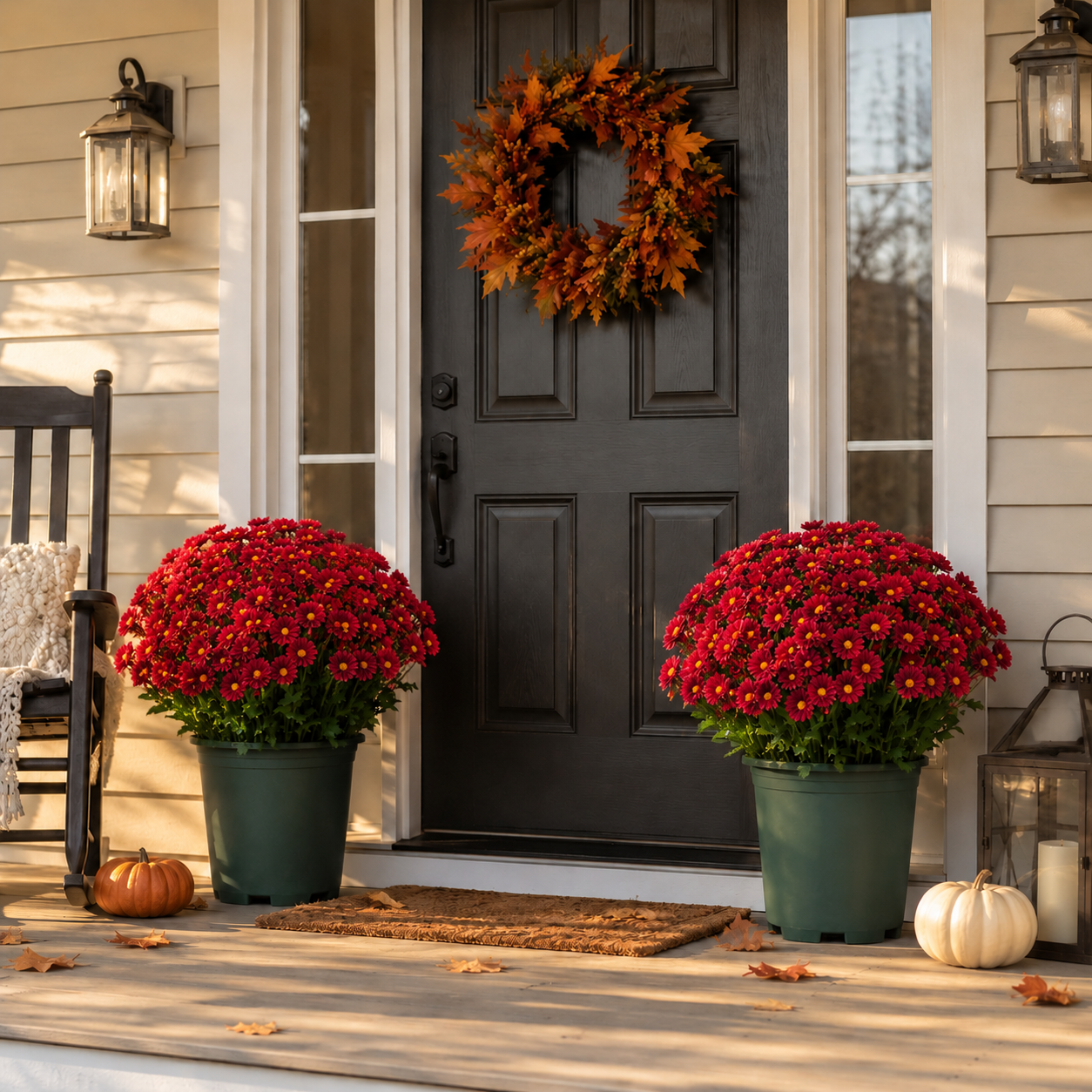 🌼🍂 Full-Bloom Artificial Mum Flower Bushes
