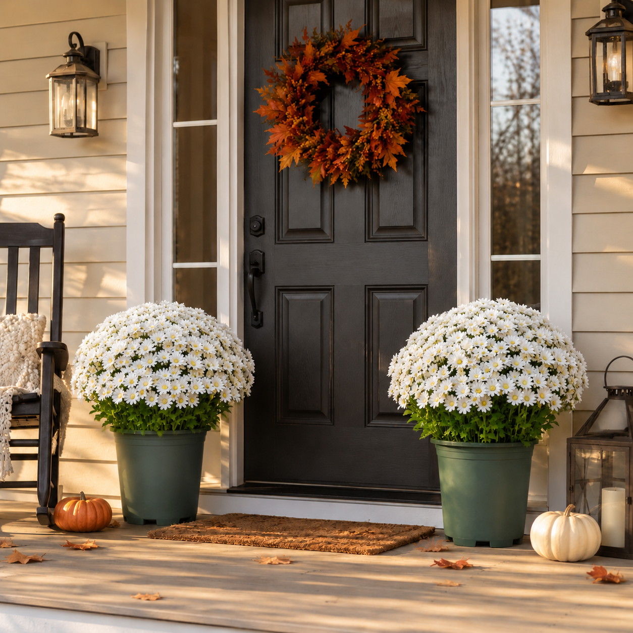 🌼🍂 Full-Bloom Artificial Mum Flower Bushes
