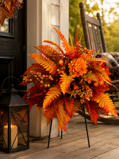 🍂 Autumn Harvest Floral Garden Stake Arrangement