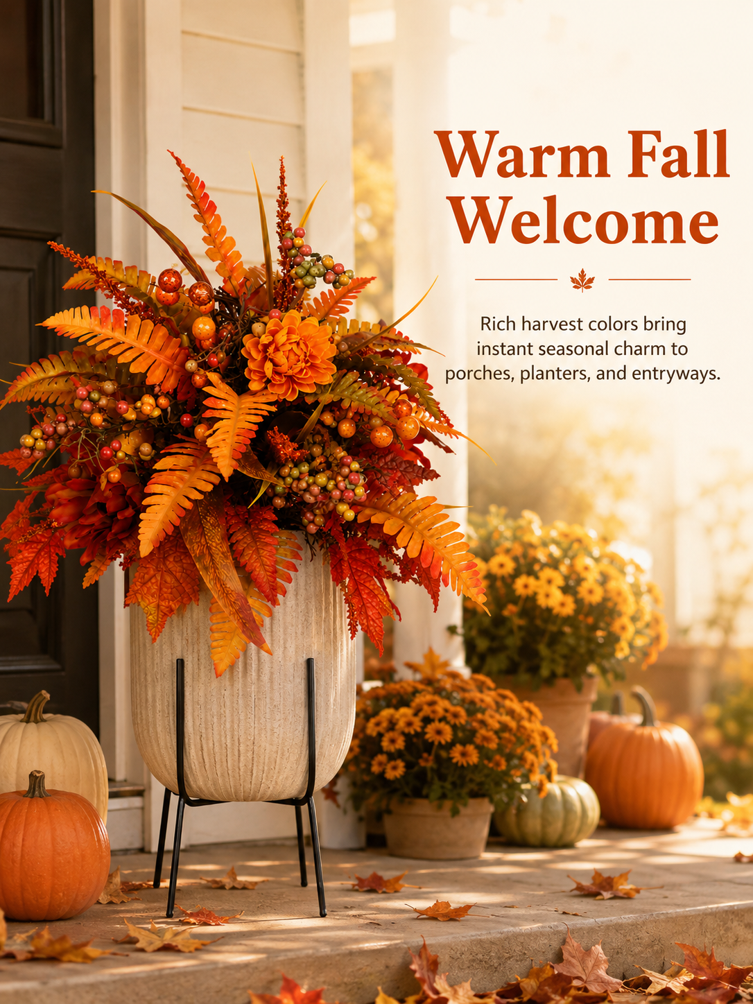 🍂 Autumn Harvest Floral Garden Stake Arrangement
