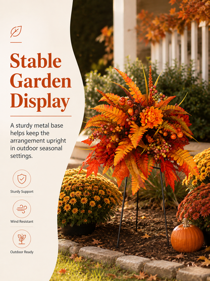 🍂 Autumn Harvest Floral Garden Stake Arrangement