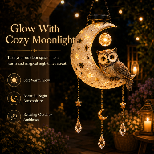 🔥 LAST DAY 49% OFF-Solar Owl Moon Garden Light