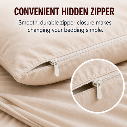 🧵 Soft Touch Pinch Pleat Duvet Set — Brushed Microfiber, No-Iron & Wrinkle-Resistant