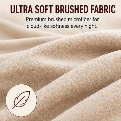 🧵 Soft Touch Pinch Pleat Duvet Set — Brushed Microfiber, No-Iron & Wrinkle-Resistant