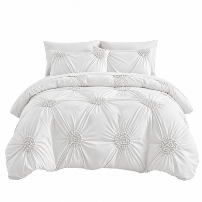 🧵 Soft Touch Pinch Pleat Duvet Set — Brushed Microfiber, No-Iron & Wrinkle-Resistant