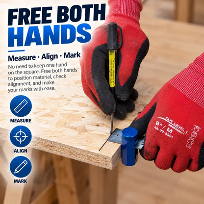 Adjustable Woodworking Ruler Clamp for Layout & Marking