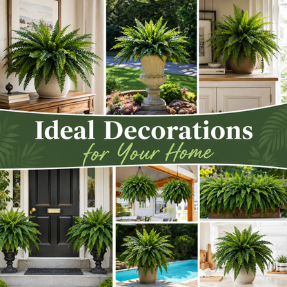 💛Glowing Boston Ferns with Lights – 🌿 Zero Watering, Zero Maintenance