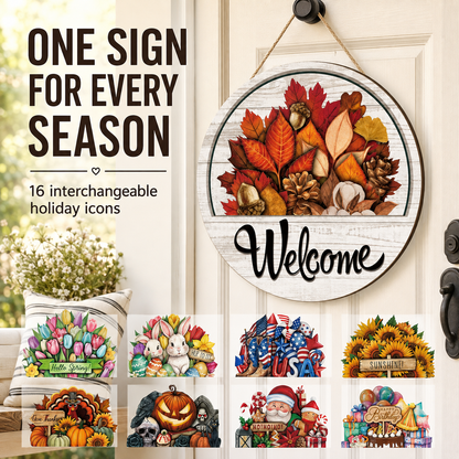 🔥16 Pcs Interchangeable Welcome Sign for Front Door