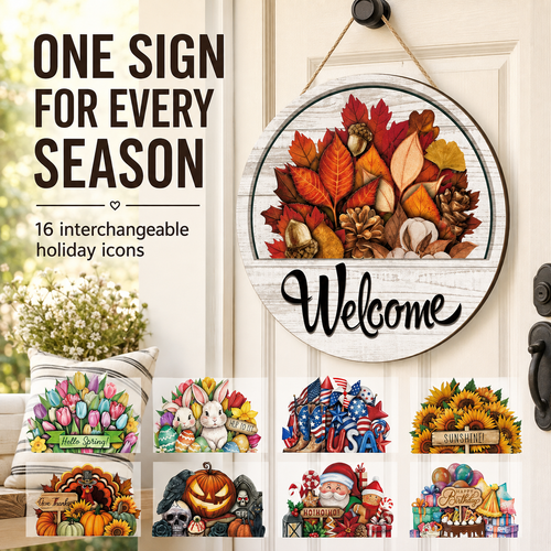 🔥16 Pcs Interchangeable Welcome Sign for Front Door