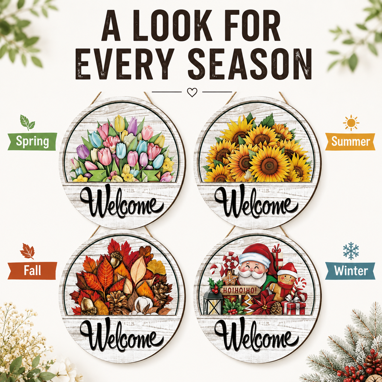 🔥16 Pcs Interchangeable Welcome Sign for Front Door