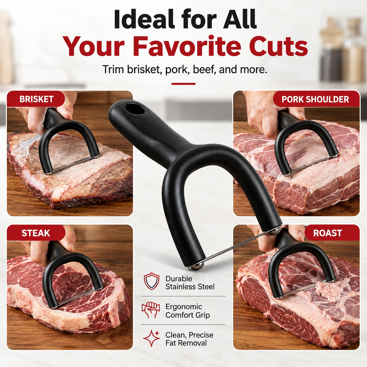 🔥 54% OFF! 🥩 Handheld Fat Trimmer for Beef & Pork BBQ Prep