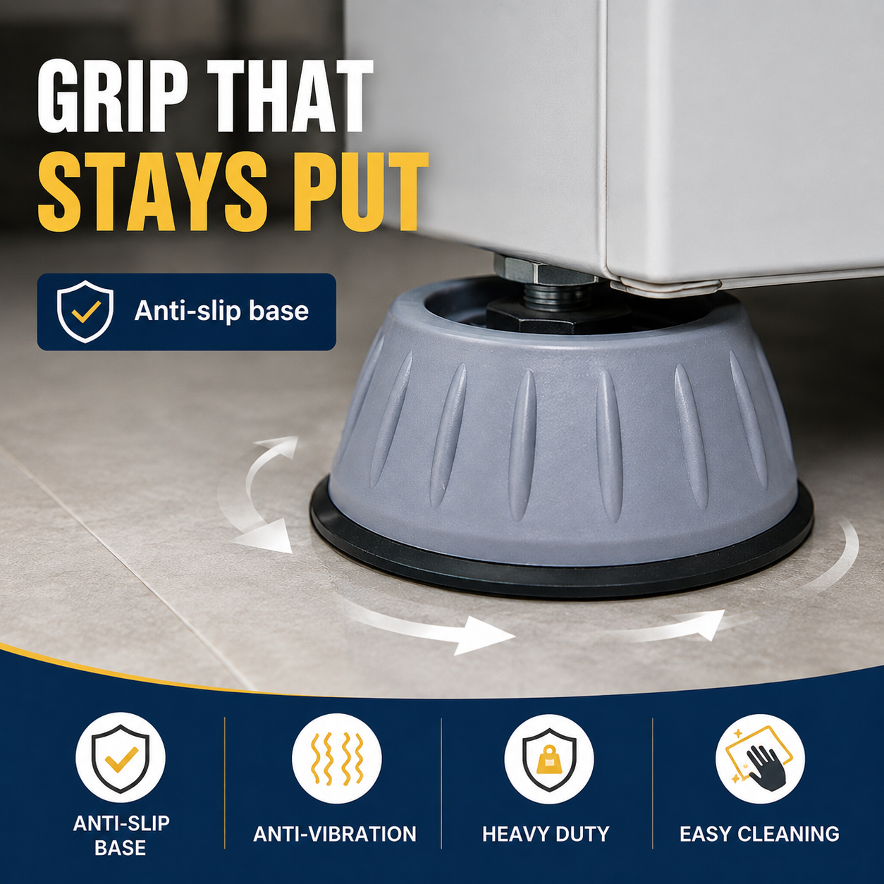 🔥 Heavy-Duty Anti-Vibration Foot Pads – Anti-Slip, Noise-Reducing & Moisture-Resistant
