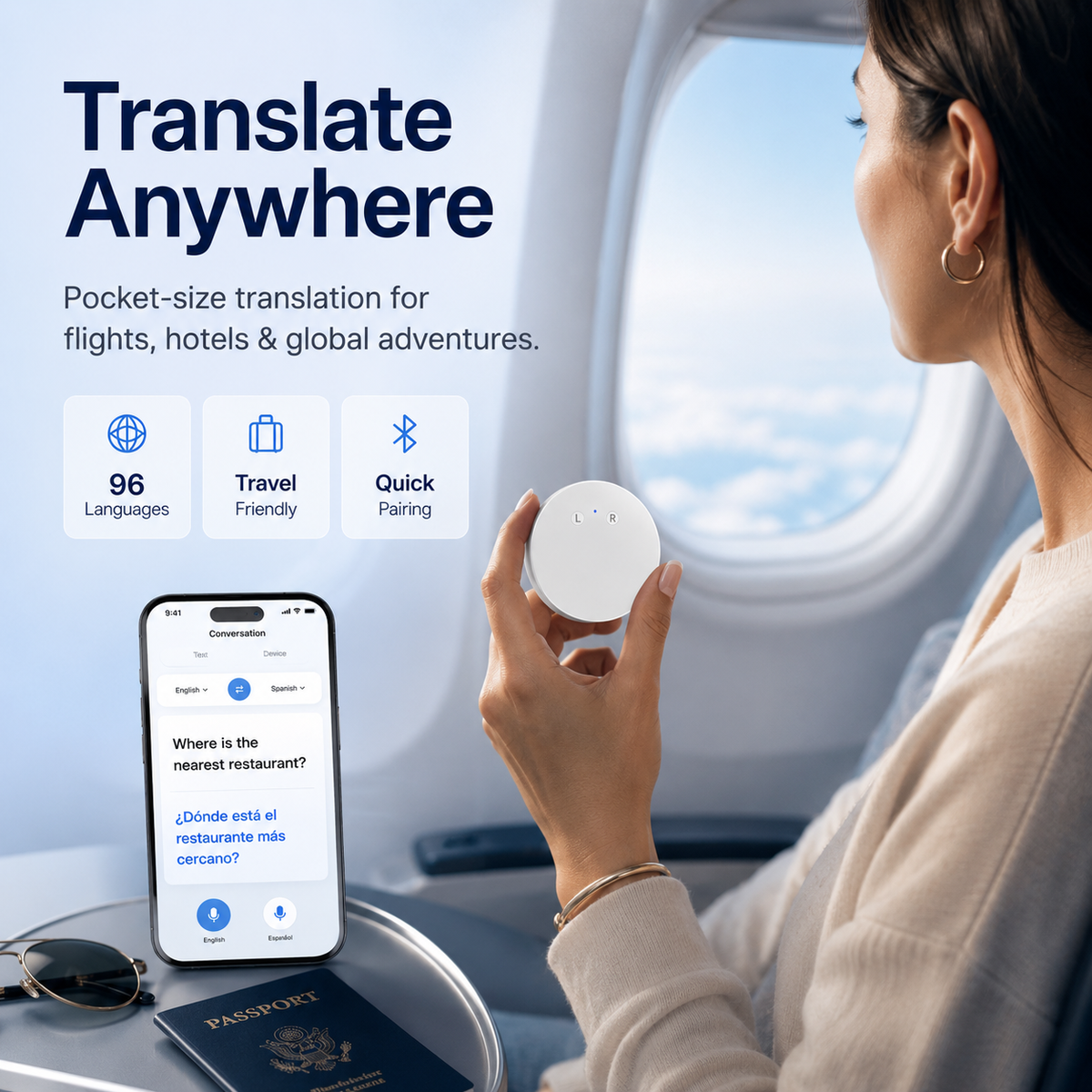 AI Pocket Translator – ✨Real-Time Two-Way Voice Translation in 165+ Languages