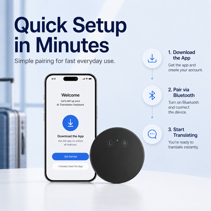 AI Pocket Translator – ✨Real-Time Two-Way Voice Translation in 165+ Languages