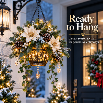 🔥Winter Bloom Glow™ Collection 🔥Pre-Lit Winter Floral Collection、Luminous Winter Flower Decor、Glowing Frosted Blooms