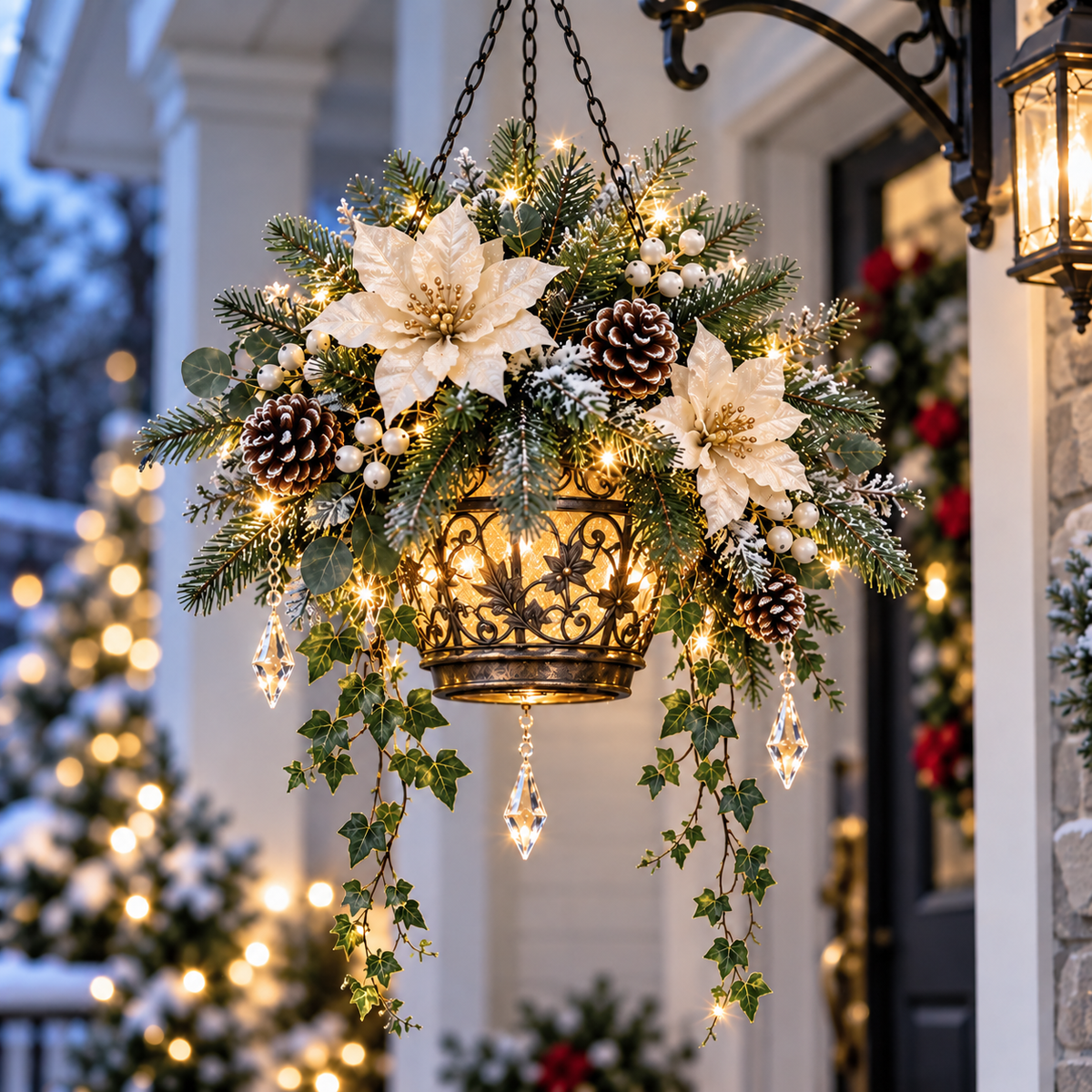 🔥Winter Bloom Glow™ Collection 🔥Pre-Lit Winter Floral Collection、Luminous Winter Flower Decor、Glowing Frosted Blooms