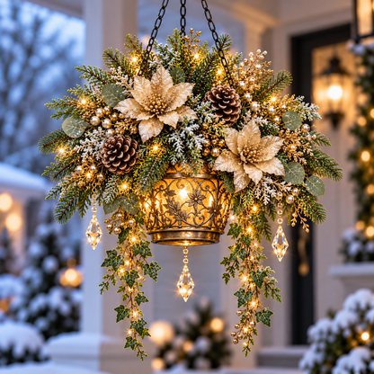 🔥Winter Bloom Glow™ Collection 🔥Pre-Lit Winter Floral Collection、Luminous Winter Flower Decor、Glowing Frosted Blooms