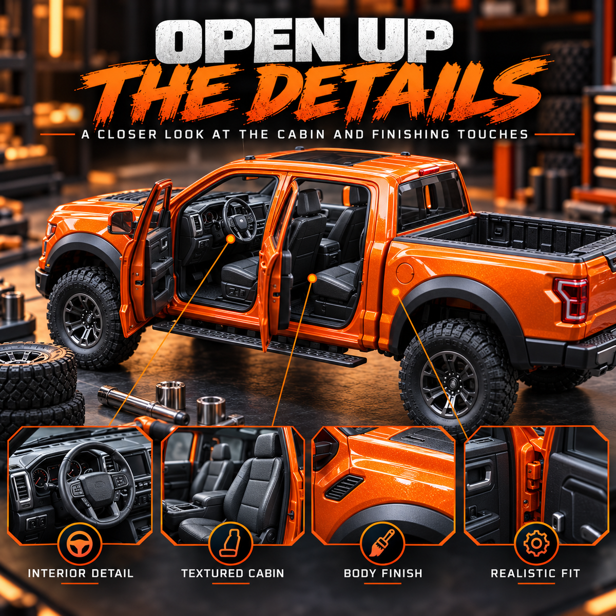 🚙 50% OFF 🔥 DIY Off-Road Pickup Truck Model Kit – Build Your Own Detailed Display Truck