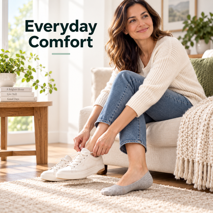 🧦 Cushioned No-Show Socks with Padded Support for Everyday Walking Comfort