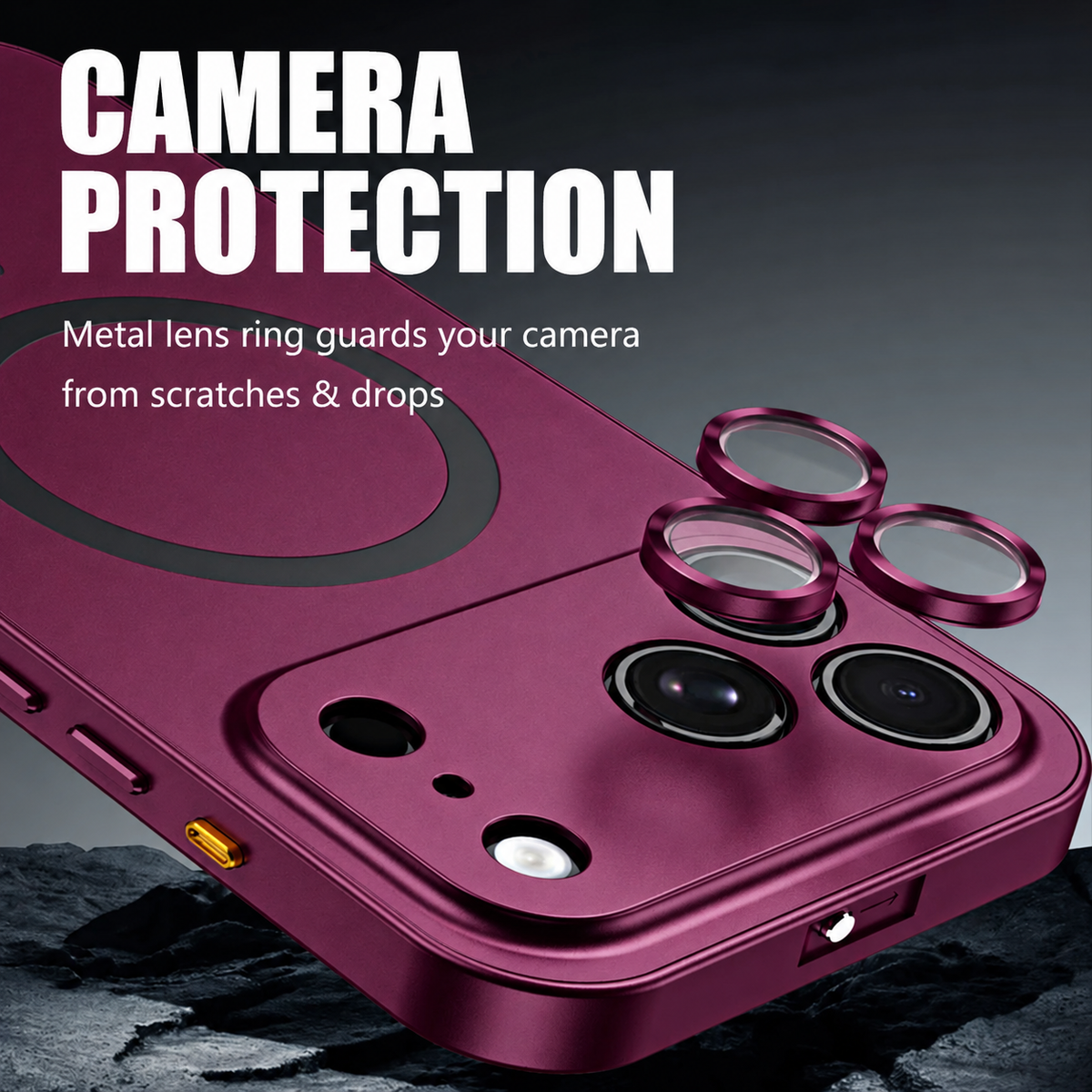 Compatible with iPhone 18 Pro Max Air 16 15 14 13 12 Metalic Magnetic Case with Lens Cover