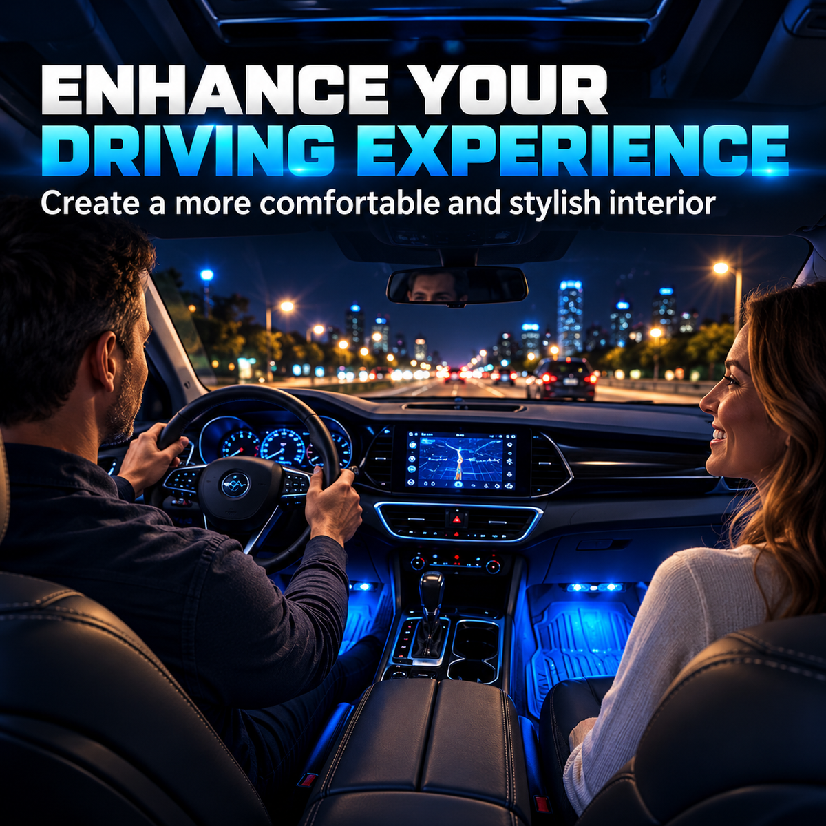 🚗✨ Wireless Car Interior LED Lights – Automatic Sensor Ambient Lighting for Cars, SUVs & Trucks
