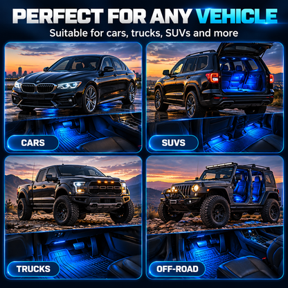🚗✨ Wireless Car Interior LED Lights – Automatic Sensor Ambient Lighting for Cars, SUVs & Trucks