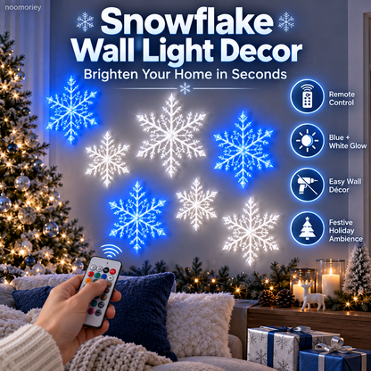 ❄️12 PCS LED Snowflake Wall Lights  – Blue & White Christmas Holiday Decor