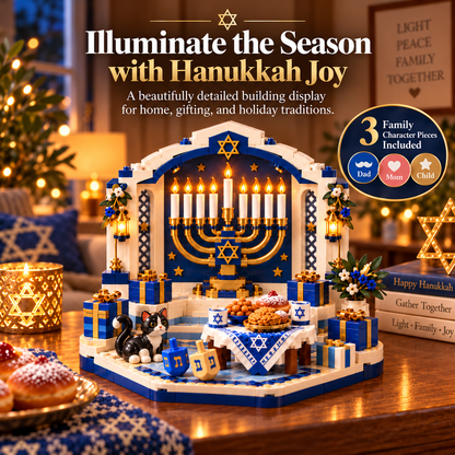 🕎✨ Last Day 50% OFF 🔥 Hanukkah Family Light Building Block Display Set