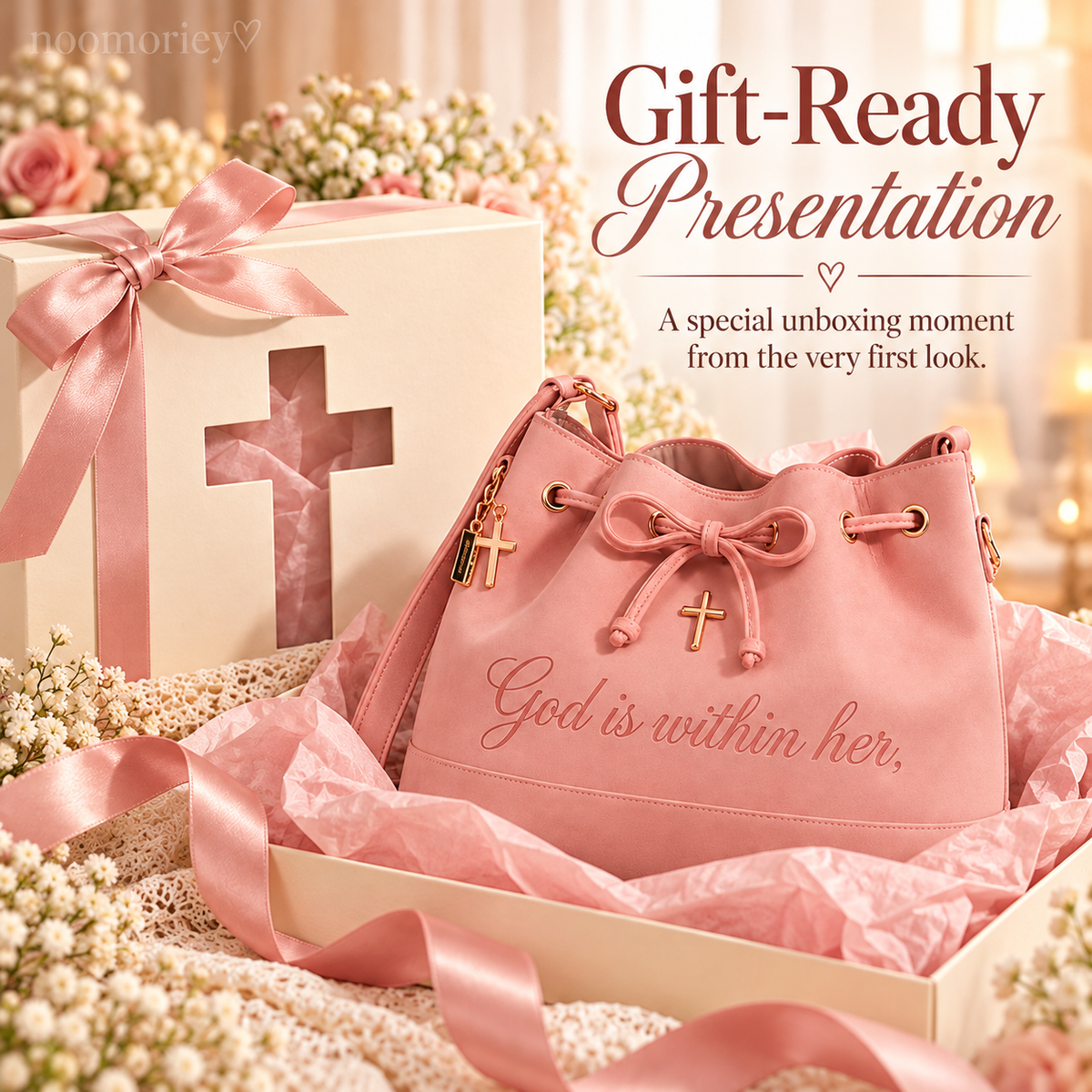 💕 Faith-Inspired Bucket Bag – God Is Within Her Handbag