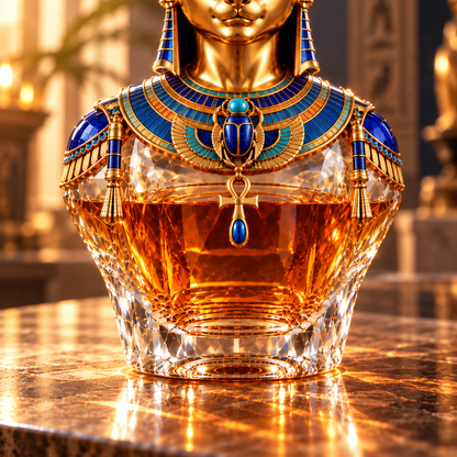🐈Bastet’s Golden Grace Whiskey Decanter – Ancient Egyptian Cat Goddess Collectible Bottle🏺