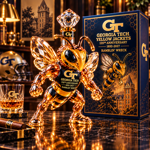 Buzz Yellow Jackets 135th Anniversary Whiskey Bottle