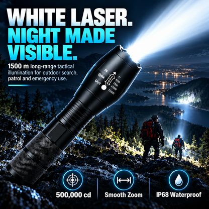 🔦 Rechargeable Tactical High-Lumens Flashlight - Adjustable Zoom & Beam 🔋