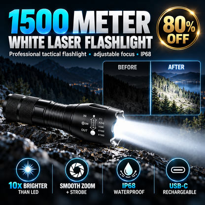 🔦 Rechargeable Tactical High-Lumens Flashlight - Adjustable Zoom & Beam 🔋