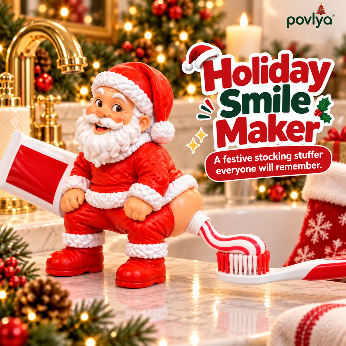 😂 Cheeky Santa Toothpaste Squeezer 🎄The Funniest Bathroom Surprise!