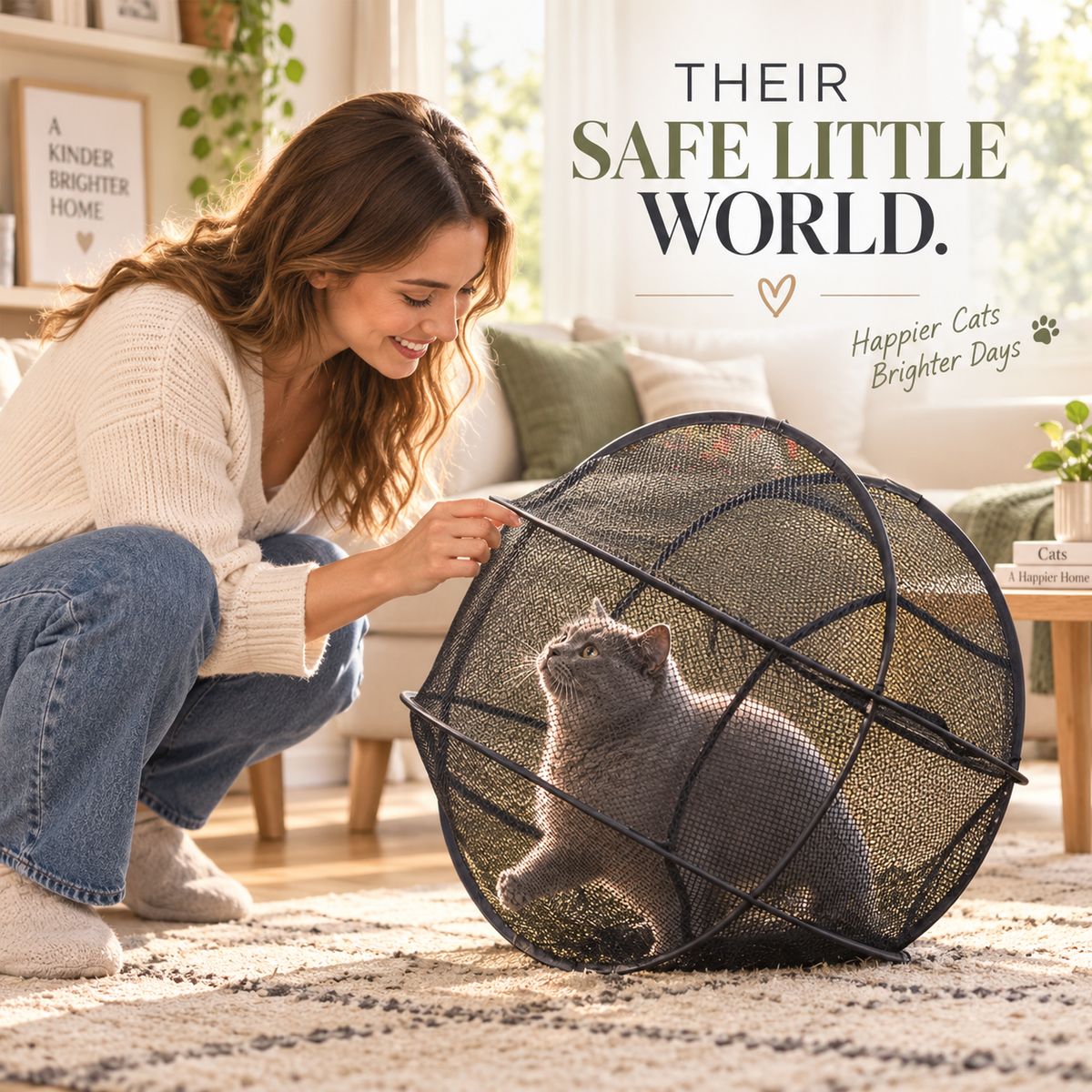 🔥New Portable 360° Cat Playpen – Their Safe Little Space Anywhere