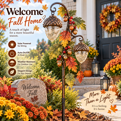 🔥 Last Day 50% OFF-🍁 Autumn Acorn Glow™ – Solar Double Acorn Garden Stake Light