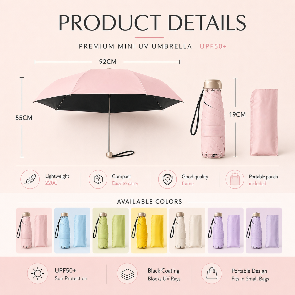 ☀️Say Goodbye to Bulky Umbrellas-Dual-Purpose Portable Capsule Umbrella