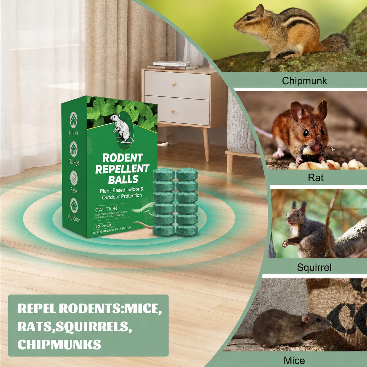🐀 50% OFF NOW!⚡Bio-Shield🟢Rodent-Insect Repellent Tablets - 10 Pack