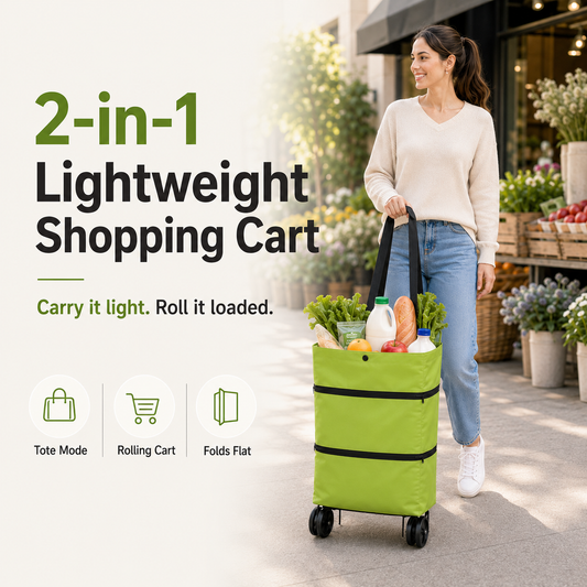 ✨2 in 1 Lightweight Collapsible Shopping Cart
