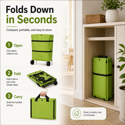 ✨LAST DAY 50% OFF-2 in 1 Lightweight Collapsible Shopping Cart